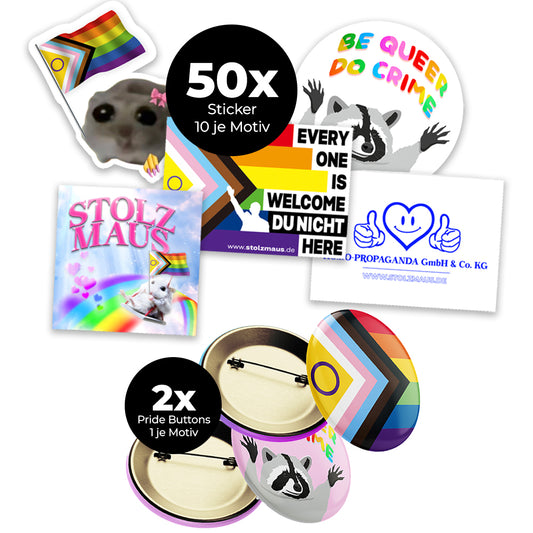 Limited Bundle "Alle Sticker & Buttons" 52-teilig